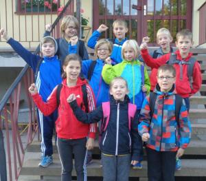 Unsere Crossläufer beim Abmarsch.